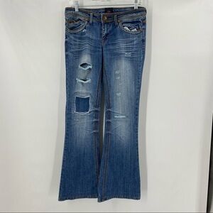 Bebe 2b flare distressed jeans size 27